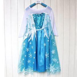 Robe Enfant Elsa La Reine Des Neiges Pour  Déguisement Look Princesse
