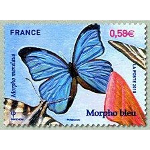 Série Nature (24) : Les Papillons : Morpho Bleu Année 2010 N° 4497 Yvert Et Tellier Luxe