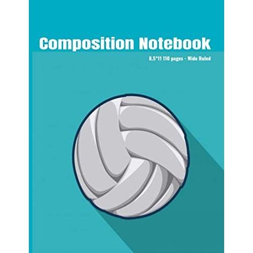 Composition Notebook: Volleyball Wide Ruled Lined, 110 Pages, Blank Lined Notebook Ideal As Journal, Diary, Composition Book For Teens, Kids, Girls.. Perfect Gift