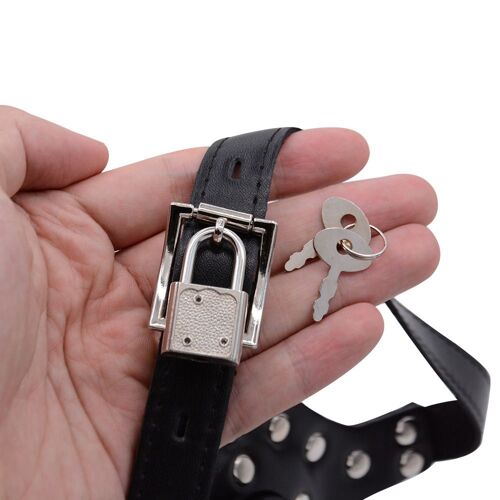 Gode À Double Extrémité En Cuir Pu Pour Adultes, Jeu, Bouche Ouverte, Sangle De Tête, Bondage Bdsm, Jouets Sexuels, Fétiche, Verrouillage Sfp