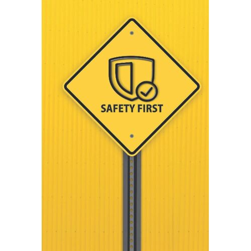 Notebook - Safety First - A Funny Indian Asian Hindi Gujrati Urdu Punjabi Novelty Lined Notebook/Journal. Travel Friendly. 200 Pages. 90gsm Paper. A4 Notebook