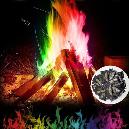Feu Mystique, Astuces D'illusion Magique, Flammes Colorées Pour Feu De Camp Extérieur, Outils De Jouets Pyrotechniques, 100g