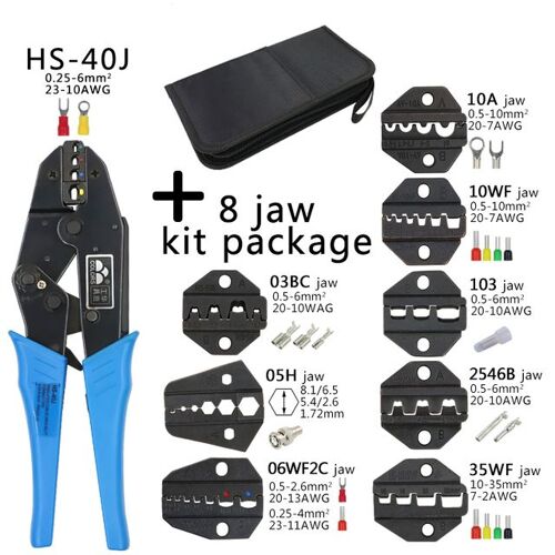 Kit HS-40J 8jaw - Pince À Sertir Pour Câbles Coaxiaux, Kit Multifonctionnel En Acier Au Carbone, 230mm