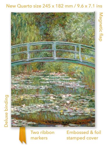 Claude Monet: Bridge Over A Pond Of Water Lilies (Foiled Quarto Journal)