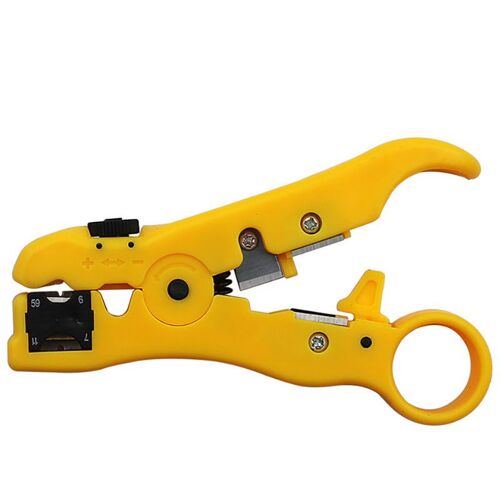 Jaune - Dénudeur Automatique De Câble Électrique, Outils De Dénudage Pour Utp Stp Rg59 Rg6 Rg7 Rg11