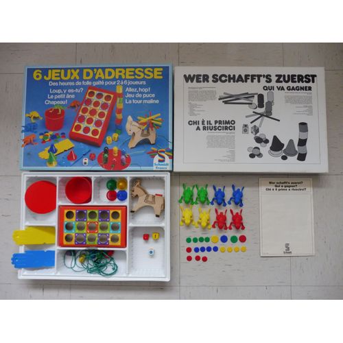 Jeu De Société 6 Jeux D'adresse - Loup, Y Es-Tu ? Le Petit Âne ? Chapeau ! Allez, Hop ! Jeu De Puce, La Tour Maline - Schmidt France
