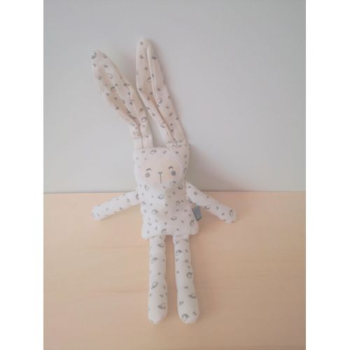 Doudou Lapin Blanc Motifs Baleines Dpam Du Pareil Au Meme