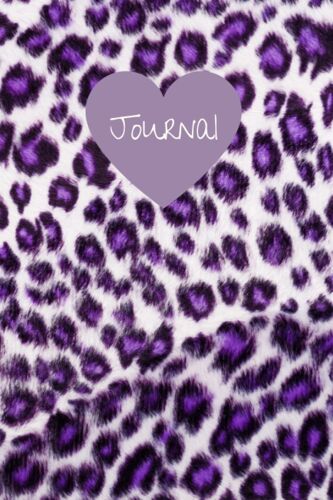 Journal: Cute Purple Leopard Print 6x9 Journal With 120 Blank Lines