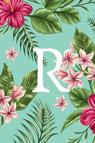 R: Floral Letter R Notebook Journal Organiser Planner Writing Pad Homework Book Notepad Notebook Composition Lists And Journal Diary (Alphabet4)