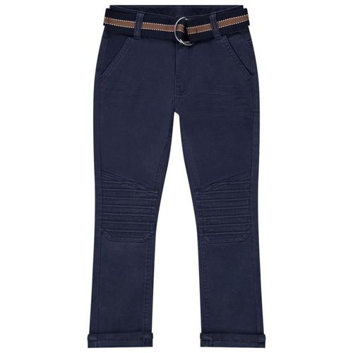Pantalon En Twill Avec Ceinture Pour Garçon - Bleu Marine