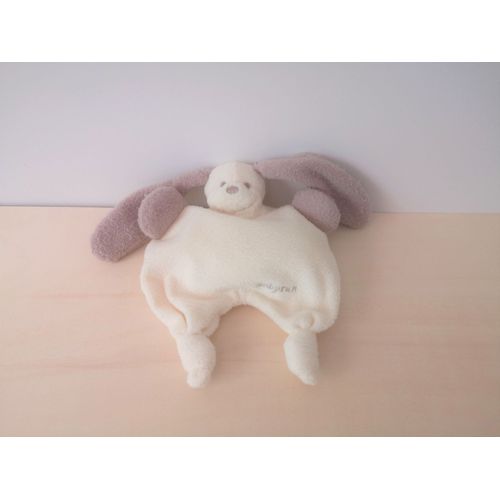Doudou Lapin Beige Blanc Babysun