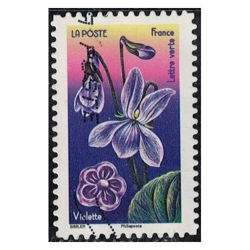France 2022 Oblitéré Used Fleurs Et Douceurs Violette Y&t Fr 2140 Su