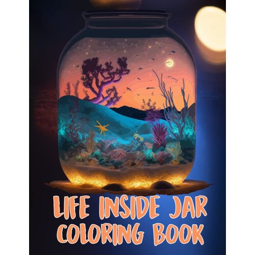 Life Inside Jar Coloring Book: Coloring Books Life Inside Jars Such As Cute Animals, Items, Fantasy Creatures, Foods And More For Stress Relief