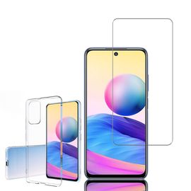 Coque Silicone Pour Xiaomi Redmi Note 10 5G 6.5" gel UltraSlim et Ajustement parfait - TRANSPARENT + 1 Film VERRE Trempé - TRANSPARENT