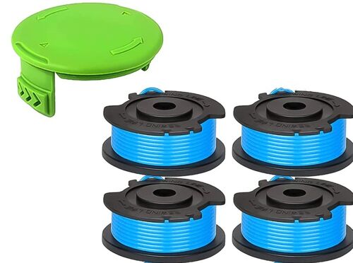 Lot de 4 bobines de fil de rechange pour désherbeur Greenworks 29252 29092 Greenworks 18 V, 24 V, 40 V, 60 V, 80 V,Avec 1 Capuchons