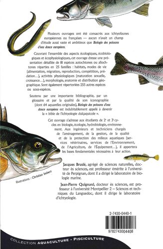Biologie Des Poissons D'eau Douce Europeens