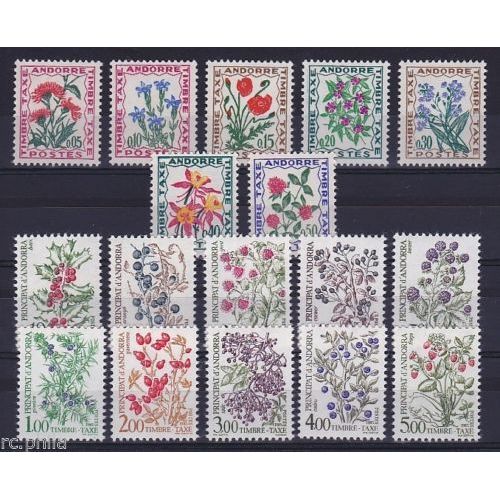 Andorre Taxe 1964-85 (Yvert 46/62), Les 2 Séries Complètes, Neufs**