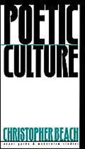 Poetic Culture: Contemporary American Poetry Between Community And Institution