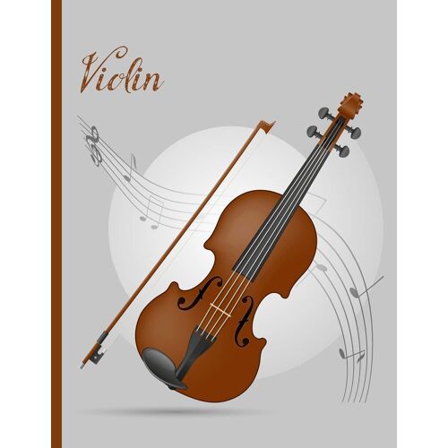 Musical Instrument : Slanted Violin: 8.5 X 11 College Ruled Notebook