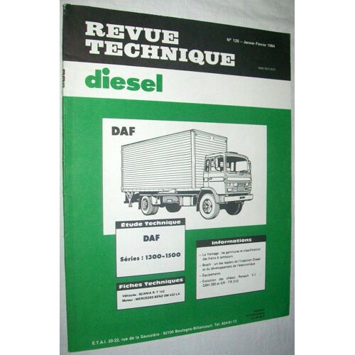 Revue Technique Diesel Daf Series 1300-1500   N° 125