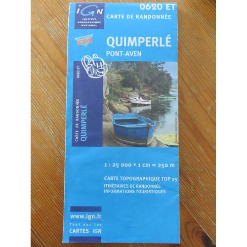 Carte De Randonnée Ign Top 25 Quimperlé Pont Aven N°0620 Et