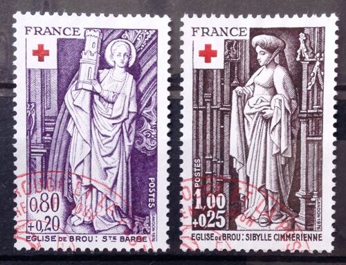 Série Croix Rouge 1976 (Eglise Brou) - N° 1910 1911 Obl - France Année 1976 - Brn83 - N31378