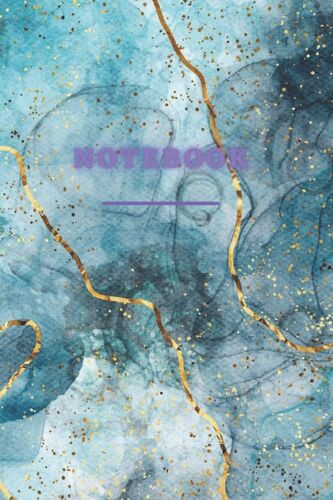 Notebook: Bleu Marble With Gold, Lined Notebook / Journal Gift, 120 Page, 6x9, Soft Cover, Matte Finish