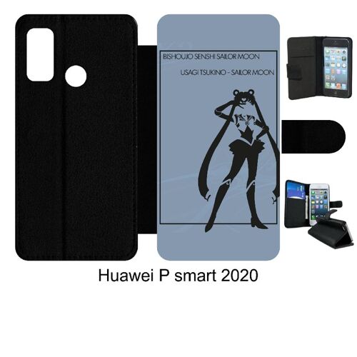 Etui À Rabat Huawei P Smart 2020 - Sailor Moon - Simili-Cuir - Noir