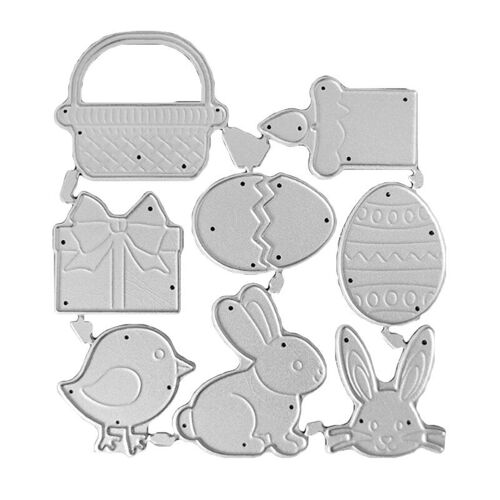 Happy Pâques Oeuf Lapin Matrices De Découpe En Métal, Pochoir De Scrapbooking, Bricolage Album Timbre Gaufrage, Livraison Directe