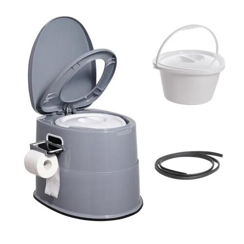 Toilette Portable-Vevor-Avec Porte-Papier Et Support De Téléphone Sans Odeur Wc De Voyage-Pour Camping-Car Caravane