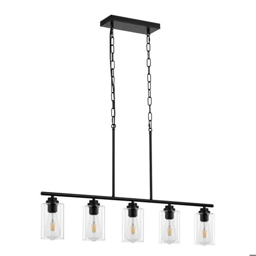 Éclairage D'îlot de Cuisine-VEVOR-5 Lumières-Lampe Suspension Linéaire de Ferme 60 W-Luminaire Réglable pour Salle à Manger