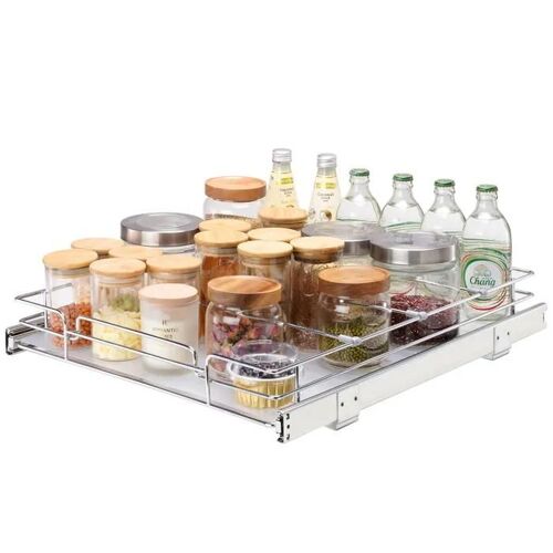 Rangement Sous Évier -Vevor-355x533x63,5mm 1 Étage Panier Coulissant-Charge 13 Kg-Pour Organisation Salle De Bain