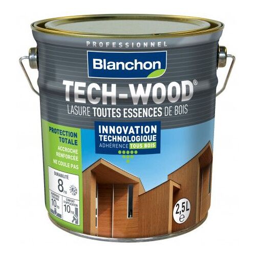 Lasure - acrylique polyuréthane - 2,5 L - incolore - Tech-Wood BLANCHON