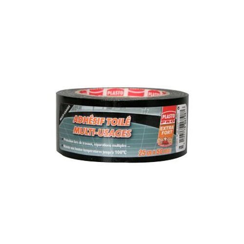 Toile multi-usages extra forte noire - 25M x 48mm
