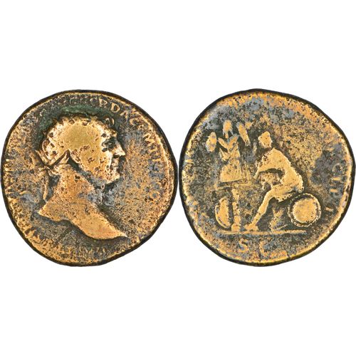 Rome - Dupondius - Trajan -105 Ad - Dacie Assise Devant Un Trophée - Rare - 13.45 G. - Ric.563 - 22-176