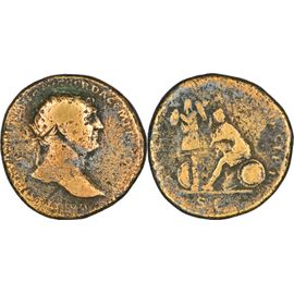 Rome - Dupondius - Trajan -105 Ad - Dacie Assise Devant Un Trophée - Rare - 13.45 G. - Ric.563 - 22-176