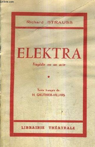 Elektra Tragedie En Un Acte