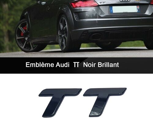 Emblème Tt Arrière Coffre Noir Brillant 85x30 Mm Audi Tt