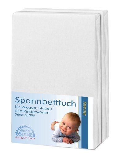 Julius Zöllner 8350013991 Lot De 2 Draps Housse En Jersey Blanc 50 X 100 Cm