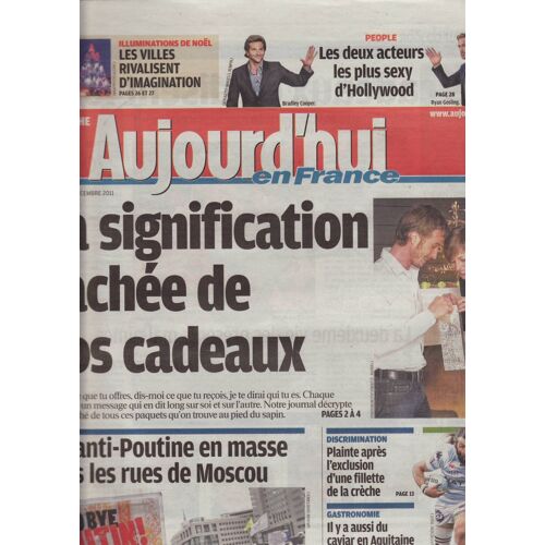 Aujourd'hui (Quotidien) / 25-12-2011 N°3649 Ryan Gosling / Bradley Cooper (1p) Charlie Chaplin (1p)