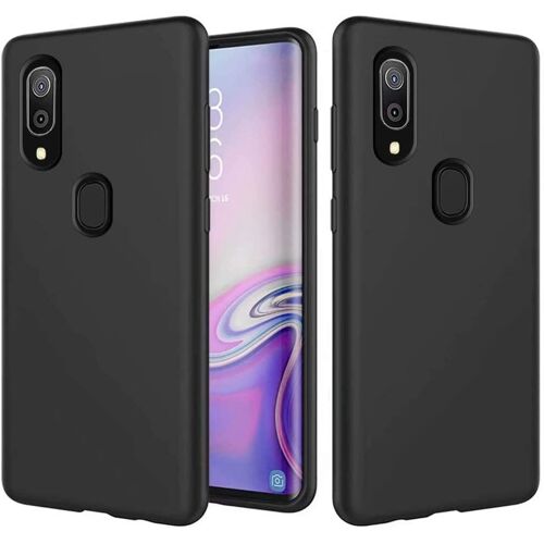 Samsung Galaxy A20/A30 Coque Ultra Mince Liquide pour Gel Doux Microfibre de Caoutchouc Rayure Protecteur Cas(Noir)
