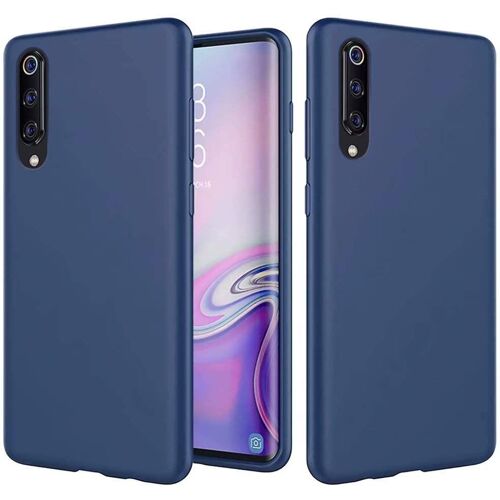 Coque Xiaomi Mi 9 Ultra Fine Liquide Caoutchouc Souple en Gel de Anti-Rayures (Bleu)