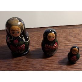 Poupée Russe / Matriochka vintage "femme et fleurs"
