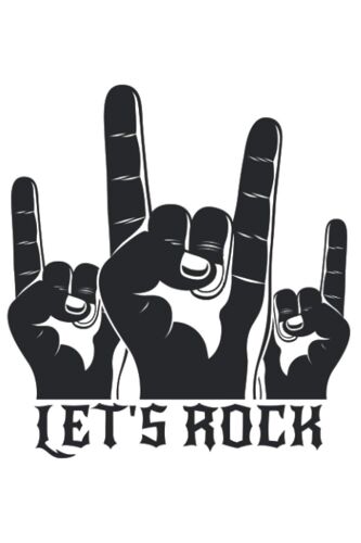 Let's Rock Teufelsgruss Pommesgabel Metalhand & Roll Rocker: Din A5 Liniert 120 Seiten / 60 Blaetter Notizbuch Notizheft Notiz-Block Rock N 'roll Motive & Heavy Metal Geschenke