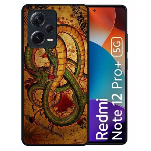 Coque pour redmi note 12 pro+ - dragon manga - silicone - noir