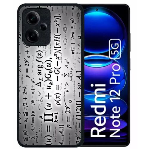 Coque Pour Redmi Note 12 Pro 5g - Calcul Pi Math Fond Argent - Silicone - Noir
