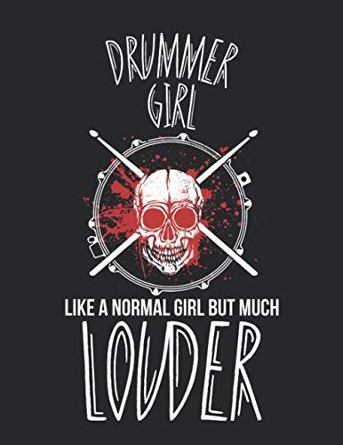 Notenheft: Das Notenbuch Fuer Alle Schlagzeuger Ueber 100 Blanko Seiten Im A4 Format Zum Niederschreiben Deiner Besten Songs Und Lieder Motiv: Drummer Girl 12