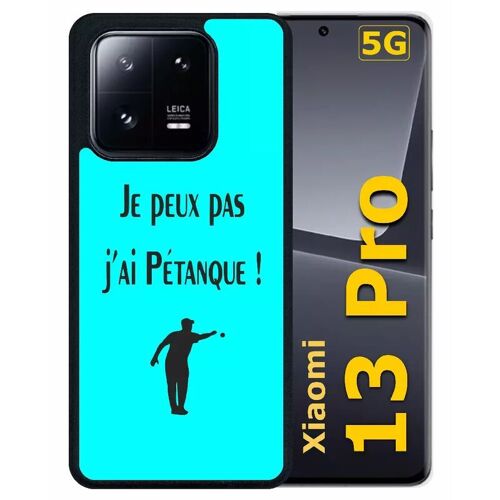 Coque pour xiaomi 13 pro - je peux pas j ai petanque turquoise - silicone - noir