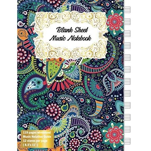Music Composition Notebook: Blank Sheet Music Loose Leaf/Music Manuscript Paper / Staff Paper / Musicians Notebook [ Book Bound (Perfect Binding) * 12 Stave * 120 Pages * Large * ] (Composition Books