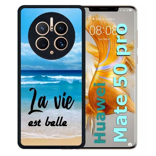 Coque Pour Huawei Mate 50 Pro - La Vie Est Belle Fond Mer - Silicone - Noir